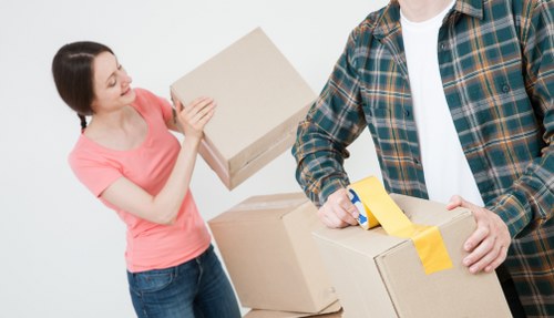 House movers preparing a domestic relocation in Bow