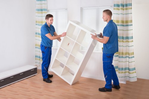 Careful unloading of household items at a Bow flat